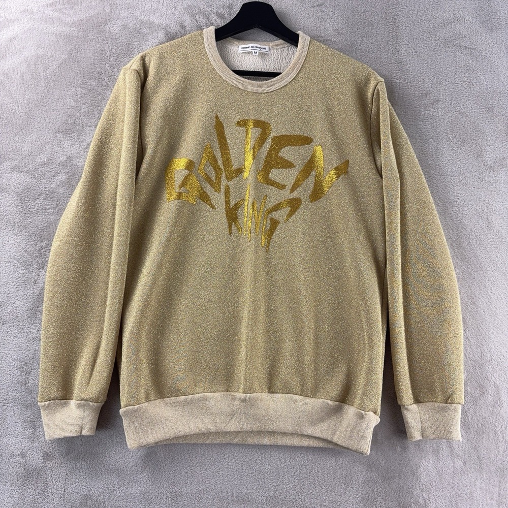 Comme des Garcons Sweatshirt Womens Size Medium Gold Golden King Graphic‎ AD2014